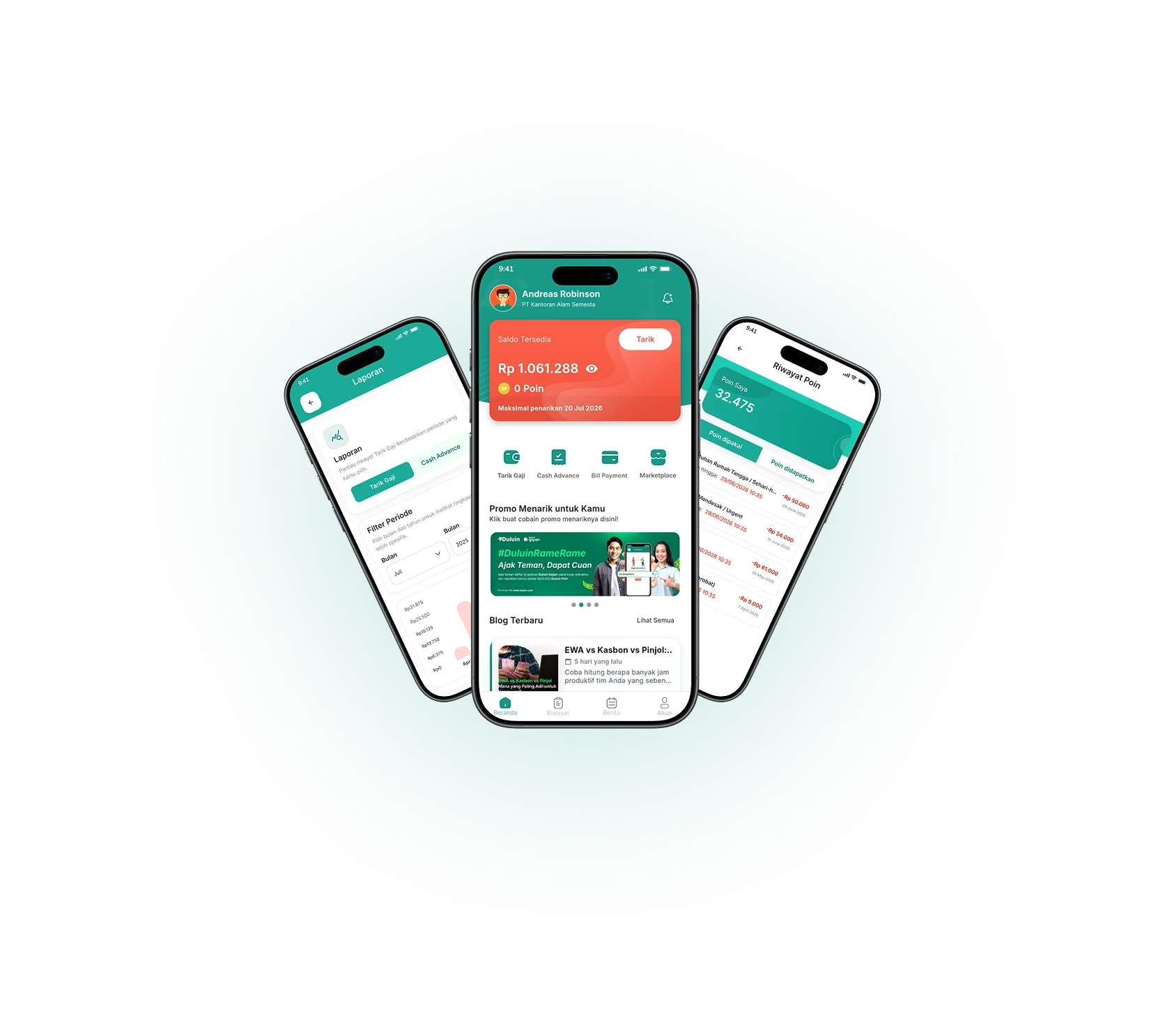Duluin Gajian App Mockup